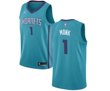 Women's Nike Jordan Charlotte Hornets #1 Malik Monk Swingman Teal NBA Jersey - Icon Edition