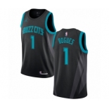 Women's Nike Jordan Charlotte Hornets #1 Muggsy Bogues Swingman Black NBA Jersey - 2018-19 City Edition