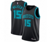 Women's Nike Jordan Charlotte Hornets #15 Kemba Walker Swingman Black NBA Jersey - 2018-19 City Edition