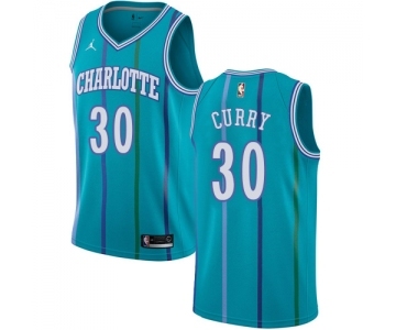 Women's Nike Jordan Charlotte Hornets #30 Dell Curry Swingman Aqua Hardwood Classics NBA Jersey