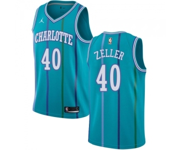 Women's Nike Jordan Charlotte Hornets #40 Cody Zeller Swingman Aqua Hardwood Classics NBA Jersey