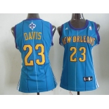 women nba new orleans hornets #23 anthony davis blue(stripe)