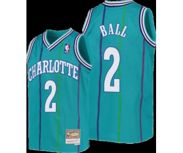 Youth  Charlotte Hornets #2 LaMelo Ball Blue Retro Stitched NBA Jersey