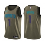 Youth Nike Charlotte Hornets #1 Muggsy Bogues Swingman Green Salute to Service NBA Jerse