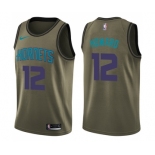 Youth Nike Charlotte Hornets #12 Dwight Howard Swingman Green Salute to Service NBA Jersey