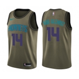 Youth Nike Charlotte Hornets #14 Michael Kidd-Gilchrist Swingman Green Salute to Service NBA Jersey