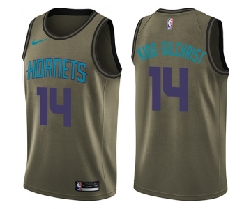 Youth Nike Charlotte Hornets #14 Michael Kidd-Gilchrist Swingman Green Salute to Service NBA Jersey