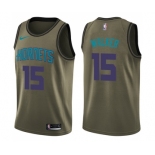 Youth Nike Charlotte Hornets #15 Kemba Walker Swingman Green Salute to Service NBA Jersey