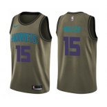 Youth Nike Charlotte Hornets #15 Percy Miller Swingman Green Salute to Service NBA Jersey