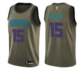 Youth Nike Charlotte Hornets #15 Percy Miller Swingman Green Salute to Service NBA Jersey