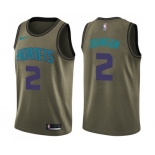 Youth Nike Charlotte Hornets #2 Larry Johnson Swingman Green Salute to Service NBA Jersey