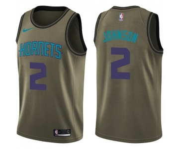 Youth Nike Charlotte Hornets #2 Larry Johnson Swingman Green Salute to Service NBA Jersey