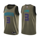 Youth Nike Charlotte Hornets #3 Jeremy Lamb Swingman Green Salute to Service NBA Jersey