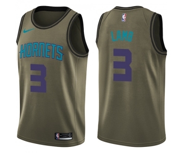 Youth Nike Charlotte Hornets #3 Jeremy Lamb Swingman Green Salute to Service NBA Jersey