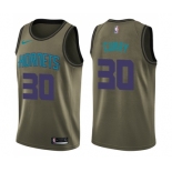 Youth Nike Charlotte Hornets #30 Dell Curry Swingman Green Salute to Service NBA Jersey