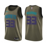 Youth Nike Charlotte Hornets #33 Alonzo Mourning Swingman Green Salute to Service NBA Jersey