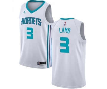 Youth Nike Jordan Charlotte Hornets #3 Jeremy Lamb Swingman White NBA Jersey - Association Edition