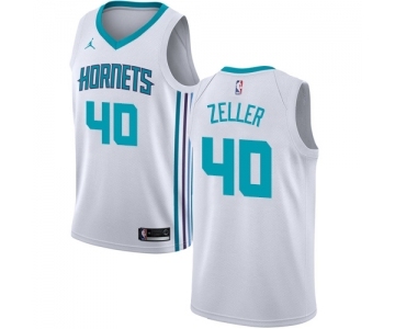 Youth Nike Jordan Charlotte Hornets #40 Cody Zeller Swingman White NBA Jersey - Association Edition