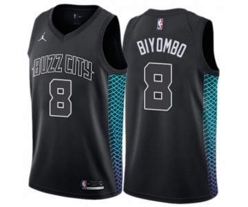 Youth Nike Jordan Charlotte Hornets #8 Bismack Biyombo Swingman Black NBA Jersey - City Edition