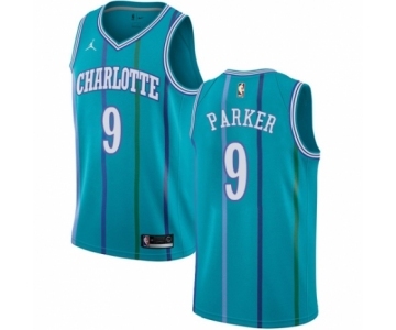 Youth Nike Jordan Charlotte Hornets #9 Tony Parker Authentic Aqua Hardwood Classics NBA Jersey