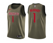 Men Nike Houston Rockets #1 Tracy McGrady Green Salute to Service NBA Swingman Jersey