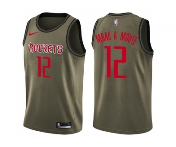 Men Nike Houston Rockets #12 Luc Mbah a Moute Green Salute to Service NBA Swingman Jersey