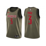 Men Nike Houston Rockets #3 Chris Paul Green Salute to Service NBA Swingman Jerse