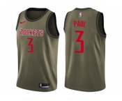 Men Nike Houston Rockets #3 Chris Paul Green Salute to Service NBA Swingman Jerse