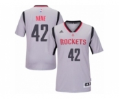 Men's Adidas Houston Rockets #42 Nene Authentic Grey Alternate NBA Jersey