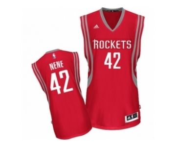 Men's Adidas Houston Rockets #42 Nene Swingman Red Road NBA Jersey