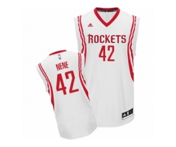 Men's Adidas Houston Rockets #42 Nene Swingman White Home NBA Jersey