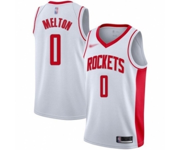 Men's Houston Rockets #0 De'Anthony Melton Authentic White Finished Basketball Jersey - Association Edition