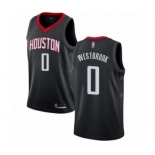 Men's Houston Rockets #0 Russell Westbrook Authentic Black Basketball Jersey Statement Edition