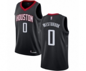 Men's Houston Rockets #0 Russell Westbrook Authentic Black Basketball Jersey Statement Edition