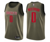 Men's Houston Rockets #0 Russell Westbrook Swingman Green Salute to Service Basketball Jersey