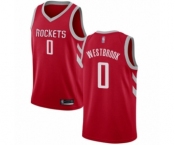 Men's Houston Rockets #0 Russell Westbrook Swingman Red Basketball Jersey - Icon Edition