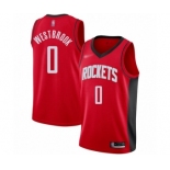 Men's Houston Rockets #0 Russell Westbrook Swingman Red Finished Basketball Jersey - Icon Edition