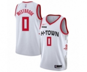 Men's Houston Rockets #0 Russell Westbrook Swingman White Basketball Jersey - 2019-20 City Edition