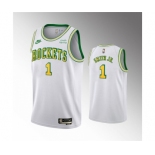 Men's Houston Rockets #1 Jabari Smith jr. White Swingman Classic Edition Stitched Basketball Jersey