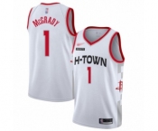 Men's Houston Rockets #1 Tracy McGrady Authentic White Basketball Jersey - 2019-20 City Edition