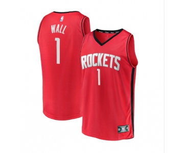 Men's Houston Rockets #1 Wall Authentic Red Basketball Jersey - 2021 new