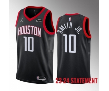 Men's Houston Rockets #10 Jabari Smith Jr. Black 2023 Statement Edition Stitched Basketball Jersey