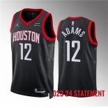 Men's Houston Rockets #12 Steven Adams Black Statement Edition Stitched Jersey