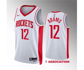 Men's Houston Rockets #12 Steven Adams White Association Edition Stitched Jersey