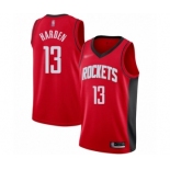 Men's Houston Rockets #13 James Harden Authentic Red Finished Basketball Jersey - Icon Edition