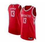 Men's Houston Rockets #13 James Harden Authentic Red Road Basketball Jersey - Icon Edition