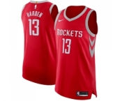 Men's Houston Rockets #13 James Harden Authentic Red Road Basketball Jersey - Icon Edition