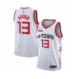 Men's Houston Rockets #13 James Harden Authentic White Basketball Jersey - 2019-20 City Edition