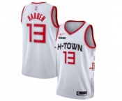 Men's Houston Rockets #13 James Harden Authentic White Basketball Jersey - 2019-20 City Edition