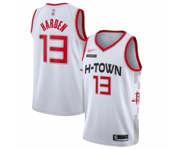 Men's Houston Rockets #13 James Harden Authentic White Basketball Jersey - 2019-20 City Edition